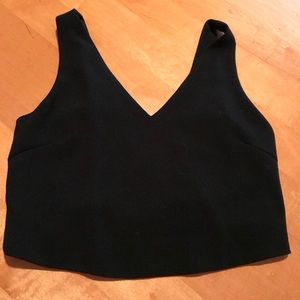 Free People Black Structured Crop Top